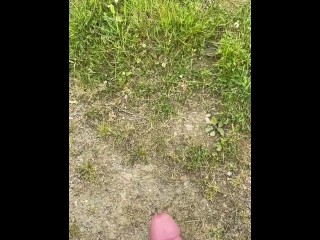 Wanking my BWC in public , massive slow- mo cum shot from my big dick 
