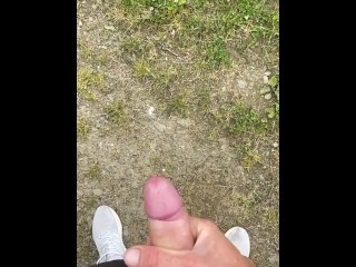 Wanking my BWC in public , massive slow- mo cum shot from my big dick 