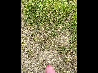 Wanking my BWC in public , massive slow- mo cum shot from my big dick 