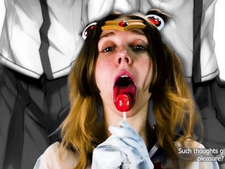 Mindfuck JOI for perverts. Schoolgirl with a Lollipop. Sailor Moon Cosplay