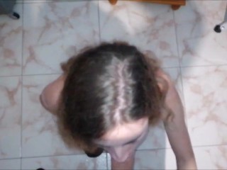 My sister-in-law gives her first fellatio and I cum in her hair. Enjoy