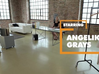 POV - Blonde slut Angelika Grays is the remedy for office boner