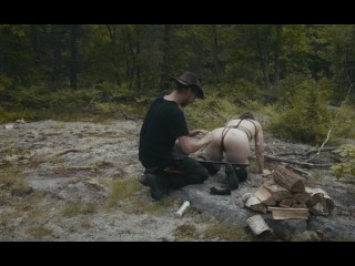 BDSM Humilation Slave Training - Shock Collar, Carrying Wood, Exercises, Sucking Dick While Pissing