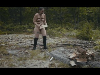 BDSM Humilation Slave Training - Shock Collar, Carrying Wood, Exercises, Sucking Dick While Pissing