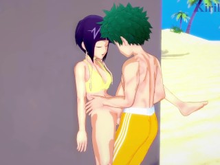 Kyoka Jiro and Izuku Midoriya have intense sex on the beach. - My Hero Academia Hentai