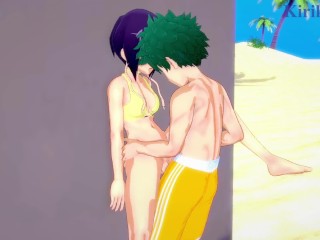 Kyoka Jiro and Izuku Midoriya have intense sex on the beach. - My Hero Academia Hentai