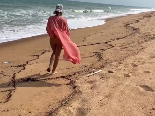 Walking and Sunbathing naked on the beach