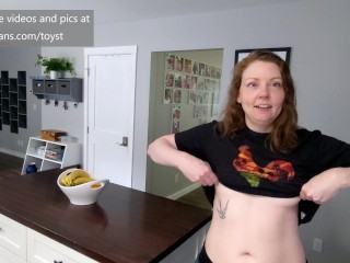 REDHEAD GIVES BLOWJOB IN THE KITCHEN AND GETS HUGE FACIAL - REAL AMATEUR COUPLE