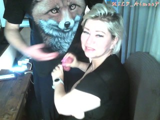 The old Fox squeezes the tits of his eternally young bitch, and she sucks his cock!