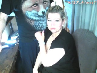 The old Fox squeezes the tits of his eternally young bitch, and she sucks his cock!