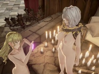 Code Vein Mia and Io Heart Pose Nude Mod Fanservice Appreciation