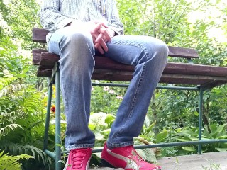 Gorgeous mom shows her step son how to change a pad in a public place