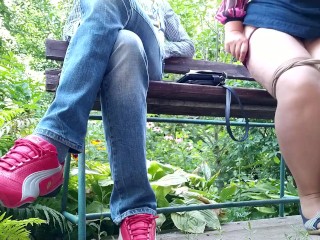 Gorgeous mom shows her step son how to change a pad in a public place