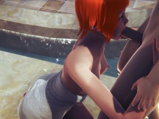 Ben 10 Hentai - Gwen Blowjob and fucked in a public bath