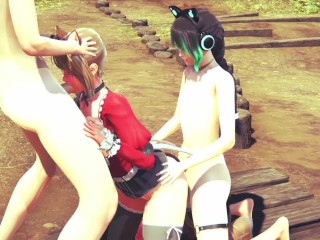 Yaoi Femboy - Threesome Nobu Suck and fucked