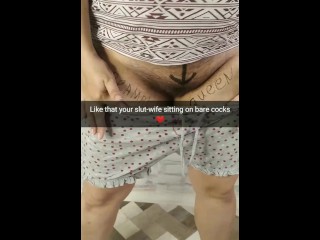 Your pregnant slutwife sitting on my big cock like this all the time! - Snapchat Cuckold Captions