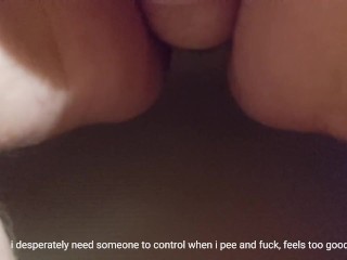 Bbw slut desperately pees on feet in bathtub (omorashi captions)