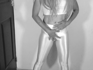 SEE THROUGH MY SHINY LEGGINGS AND FUCK ME FROM BEHIND (BLACK AND WHITE)