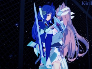 Tsubasa Kazanari and Maria Cadenzavna Eve have intense futanari sex - Symphogear Hentai