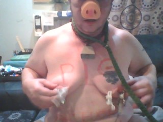 Fat Pig Humiliation Self Verbal Degrading and Piggy Nose BDSM Stupid Hupig Bitch Ugly and Ashamed