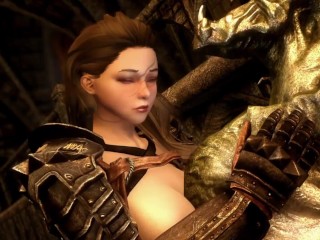 Female Dovahkiin Meets Some Monsters In Skyrim (Compilation, Troll, Werewolf, Giant, and Gargoyle)