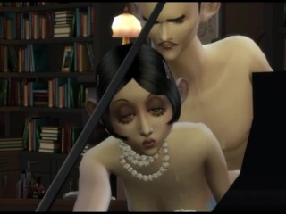 Flapper babe Jazz Gatsby gets fucked on the piano