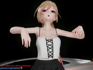 HENTAI MMD DANCE FRONT CAR 3D UNDRESS PONYTAIL LONGHAIR GREEN EYES COLOR EDIT SMIXIX ️