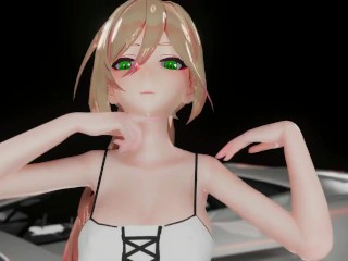 HENTAI MMD DANCE FRONT CAR 3D UNDRESS PONYTAIL LONGHAIR GREEN EYES COLOR EDIT SMIXIX ️