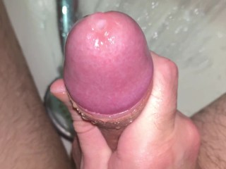Moaning Guy Cum Hands Free with Shower Head and has Intense Orgasm - 4K