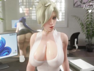 Mercy Secretary Throatfuck Throatpie Overwatch