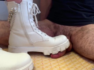 Cock Boots Crush - White Combat Boots