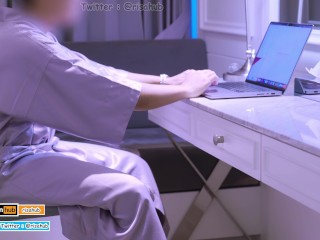 Hot maid service young man in the hotel room, risahub 4K Thai