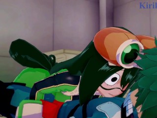 Tsuyu Asui and Izuku Midoriya have intense sex in a gym warehouse. - My Hero Academia Hentai