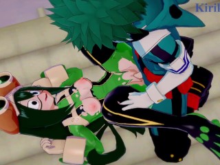 Tsuyu Asui and Izuku Midoriya have intense sex in a gym warehouse. - My Hero Academia Hentai