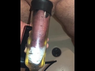 Piss Filled Penis Pump Masturbation Ends With A Loud Moaning Orgasm 