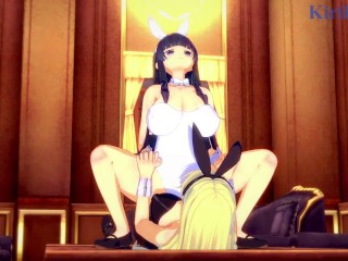 Ikaruga and Katsuragi have intense futanari sex in a bar. - Senran Kagura Hentai