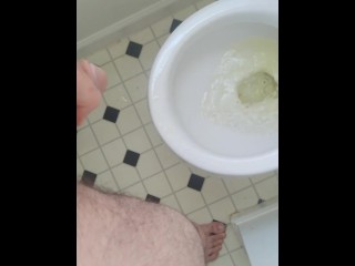 Trying To Get Hard While Peeing POV