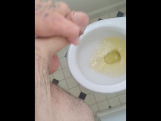 Trying To Get Hard While Peeing POV