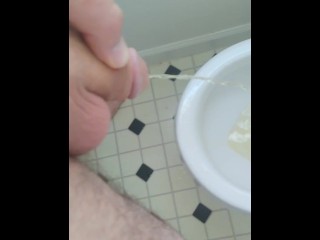 Trying To Get Hard While Peeing POV