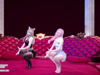 [MMD] Chaness - SeSeSe Sexy Hot Kpop Dance Ahri Seraphine League of Legends KDA Uncensored Hentai