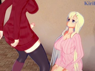 Yomi and Hikage have intense futanari sex in the city at night. - Senran Kagura Hentai