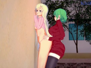 Yomi and Hikage have intense futanari sex in the city at night. - Senran Kagura Hentai