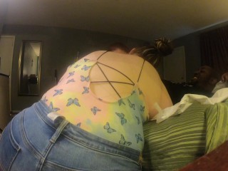 My Step sis Bam invites a friend to help conquer my load