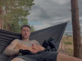 Juicy masturbation on the beach in a hammock 🔥💦🌞