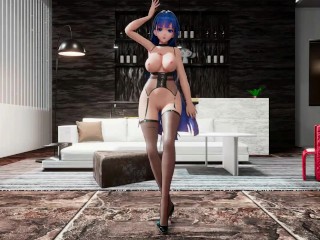 HONKAI IMPACT MEI RAIDEN MMD HENTAI 3D DANCE BLUE HAIR COLOR EDIT SMIXIX