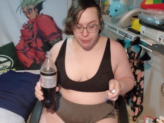 Coke and mentos belly inflation with belching