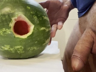 Fucking a watermelon