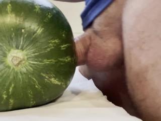 Fucking a watermelon