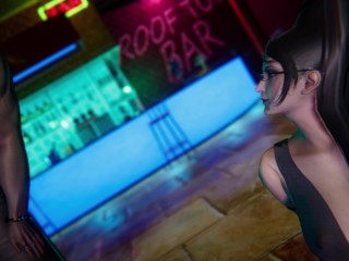 Bayonetta accosted by the pool