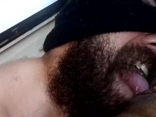 naughty sucking my pussy very tasty while I see cock in pussy through the wall in porn that delights